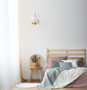 Cavallo 3 Light Pendant in Hammered White + Olde Brass Finish
