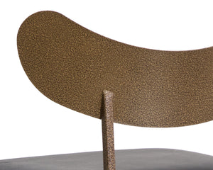 GIBBONS BARSTOOL - ANTIQUE BRASS - CHARCOAL BLACK LEATHER