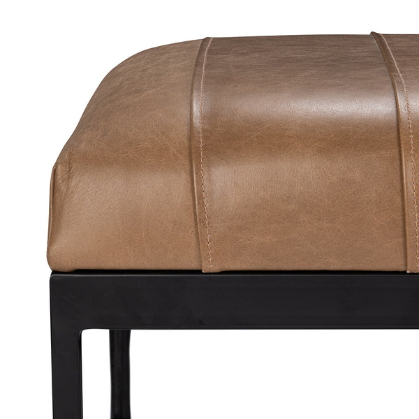 Madeleine Leather Bench - Dune Walnut, Taupe