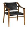 Garibaldi Teak and Black Leather Chair with Clear Coat Flat Finish