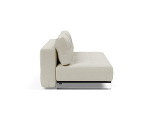 SUPREMAX D.E.L. SLEEPER SOFA in MIXED DANCE NATURAL FABRIC WITH Chrome legs 527