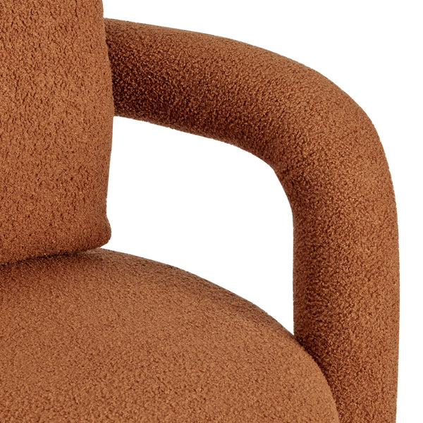 Maisie Faux Shearling Accent Arm Chair, Wilmont Brown