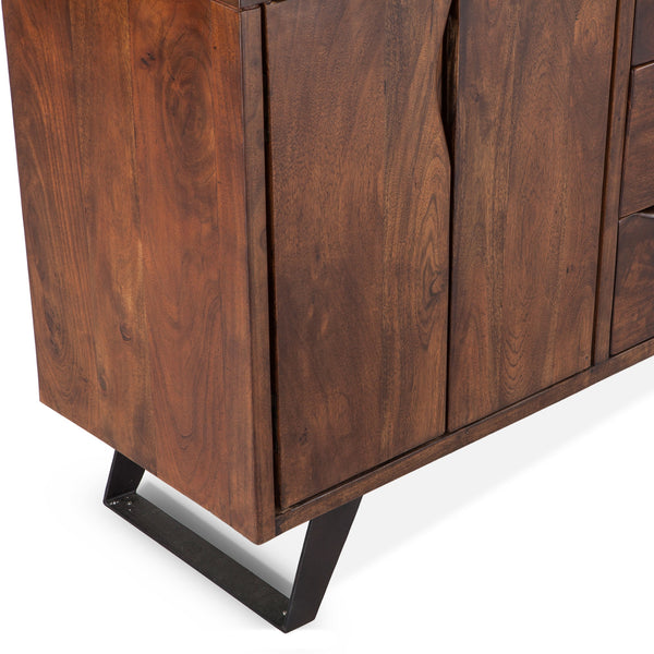 London Loft 68-Inch Acacia Wood Sideboard in Walnut Finish
