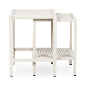 Devin Solid Wood Nesting Tables in Milk White