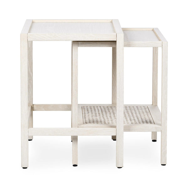 Devin Solid Wood Nesting Tables in Milk White