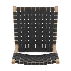 Marco Faux Leather Dining Side Chair Drift Wood Frame, Black 