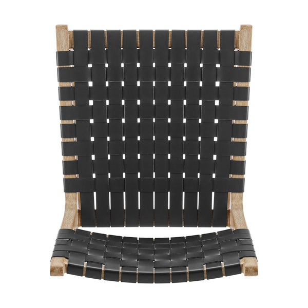 Marco Faux Leather Dining Side Chair Drift Wood Frame, Black 
