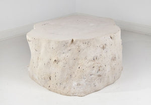 Log Cocktail Table, Stone Cast