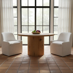 Maisie Rolling Dining Chair in Flecked Oat