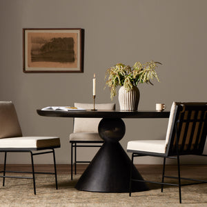 Bibianna Dining Table In Worn Black