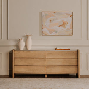 Lane 6 Drawer Dresser with Marble Top