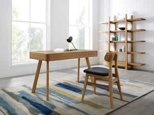 Caramelized Cassia Dining Chair w/ Leather Seat