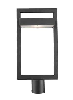 Luttrel 1 Light Outdoor Post Mount Fixture in Black Finish