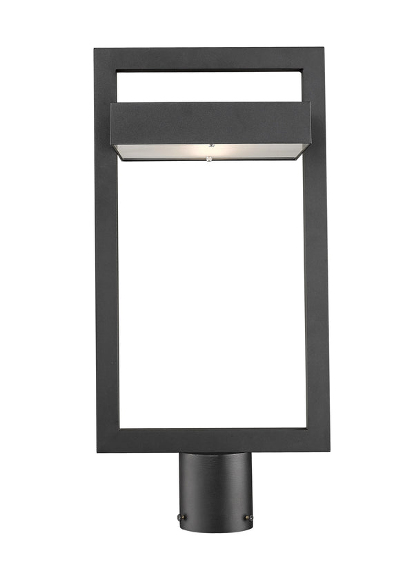 Luttrel 1 Light Outdoor Post Mount Fixture in Black Finish