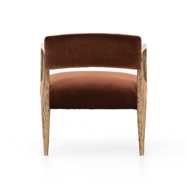 Tyler Arm Chair-Burnt Auburn Velvet