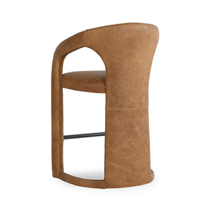 Archie Leather Counter Stool - Maple Brown