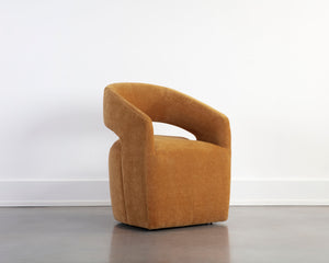 LLORET WHEELED DINING ARMCHAIR - DANNY AMBER