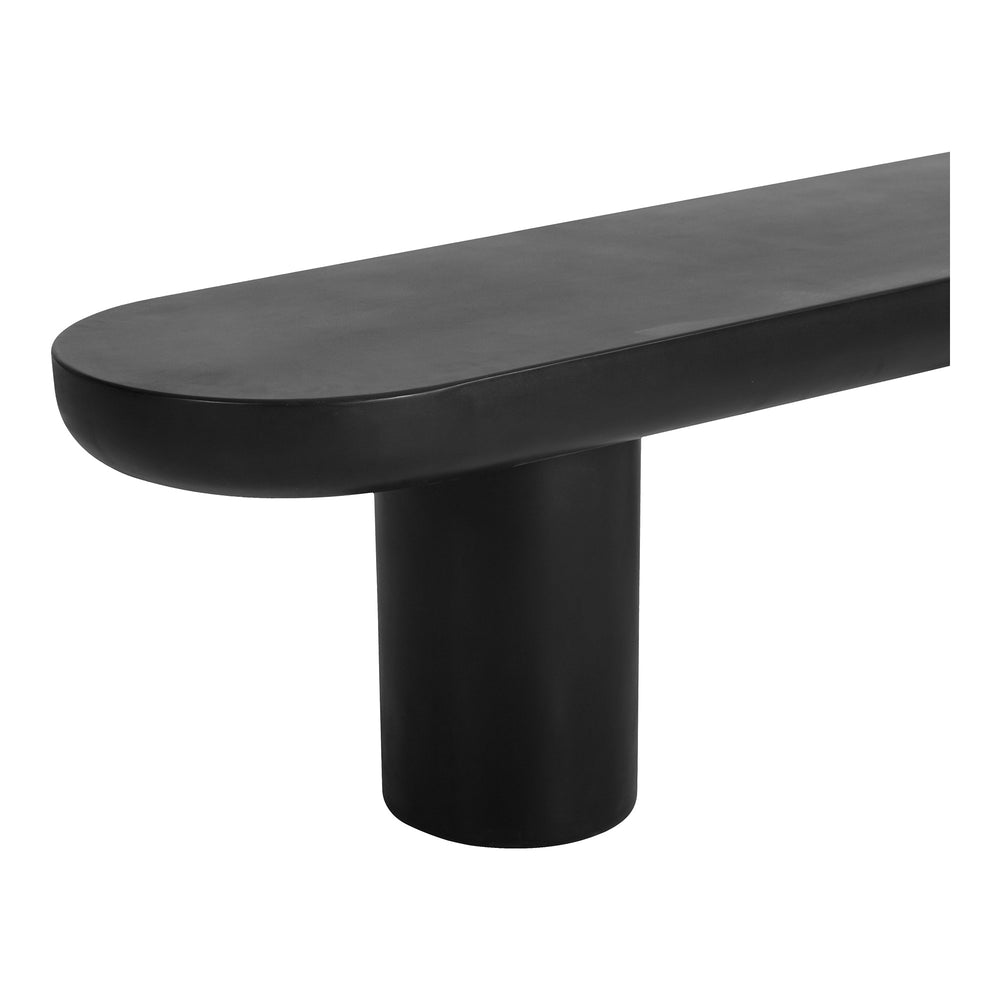 Moe's Rocca Bench Black - Concrete & Iron Frame