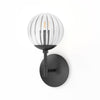 Sunset Sconce In Black Gunmetal And Clear Ribbon Glass