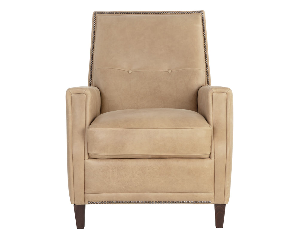 FLORENZI LOUNGE CHAIR - LATTE LEATHER