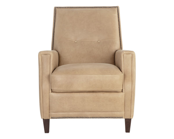 FLORENZI LOUNGE CHAIR - LATTE LEATHER