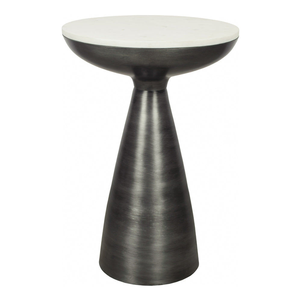 Moe's Font Side Table with White Marble Top