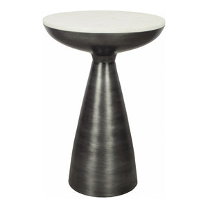 Moe's Font Side Table with White Marble Top