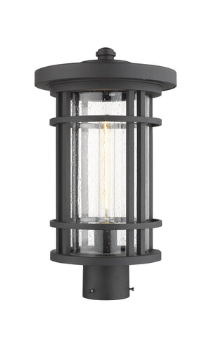 Jordan 1 Light Outdoor Post Mount Fixture in Black Finish