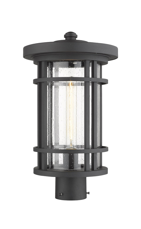 Jordan 1 Light Outdoor Post Mount Fixture in Black Finish