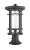 Jordan 1 Light Outdoor Pier Mounted Fixture in Black Finish