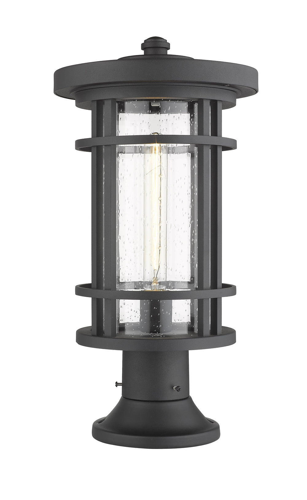 Jordan 1 Light Outdoor Pier Mounted Fixture in Black Finish