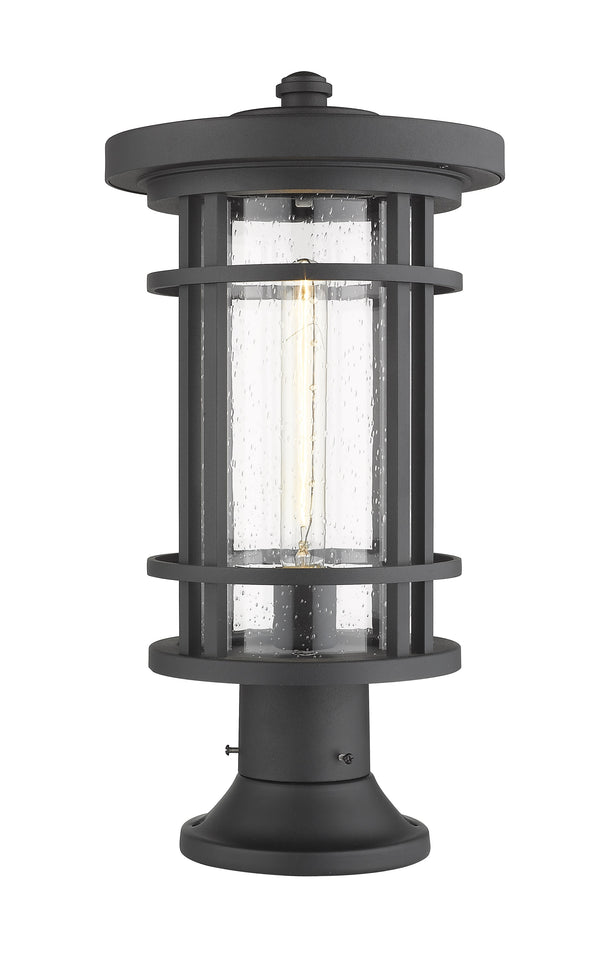 Jordan 1 Light Outdoor Pier Mounted Fixture in Black Finish