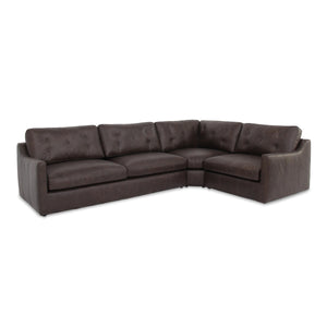 Thurlow 3 Piece Right Modular Sectional in Brown Leather