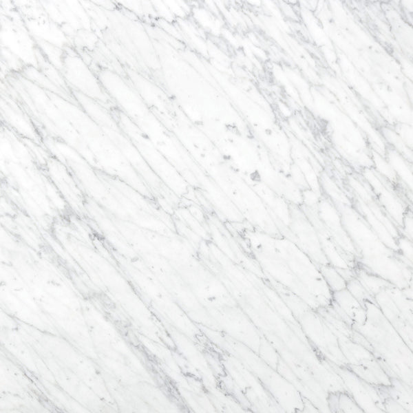 Bellamy Square Coffee Table In White Carrera Marble