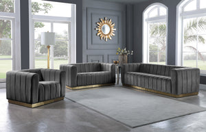 Francis Sofa In Grey Velvet