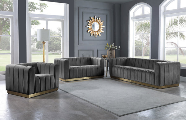 Francis Sofa In Grey Velvet