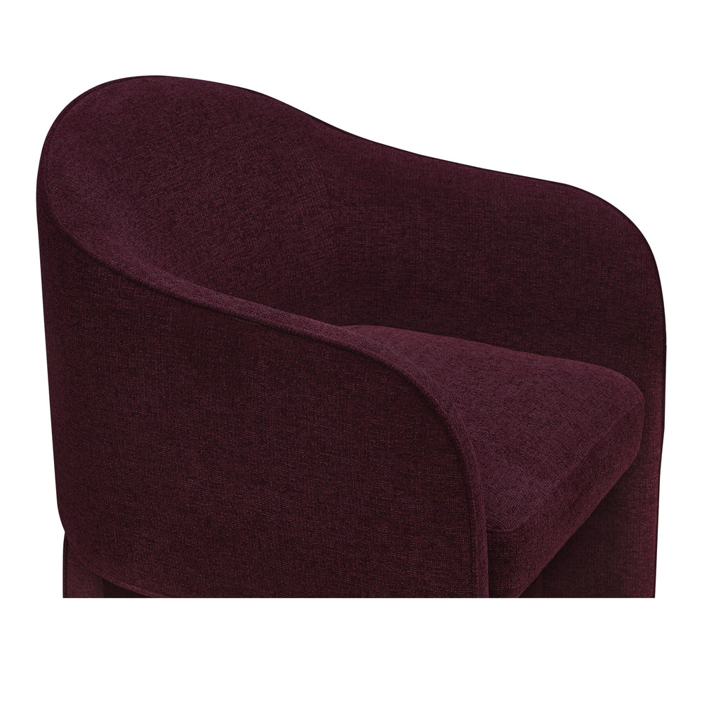 Moe's Clara Collection Upholstered Dining Chair in Plum