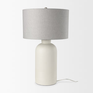 Cato 20.0L x 20.0W x 33.5H Cream Base W/White Shade Table Lamp