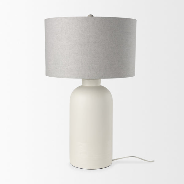 Cato 20.0L x 20.0W x 33.5H Cream Base W/White Shade Table Lamp