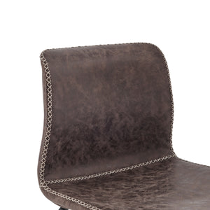 Jayden KD PU Low Back Counter Stool, Vintage Coffee Brown