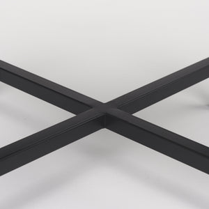 Lucas III (Set of 2) 15L x 15W; 12L x 12W White Marble W/Black Iron Frame Accent Tables