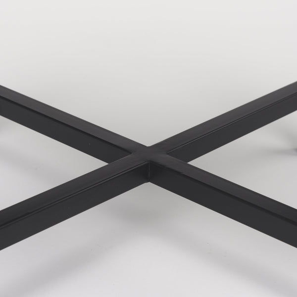 Lucas III (Set of 2) 15L x 15W; 12L x 12W White Marble W/Black Iron Frame Accent Tables