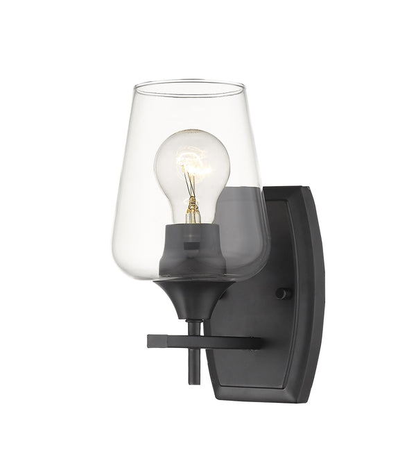 Joliet 1 Light Wall Sconce in Matte Black Finish