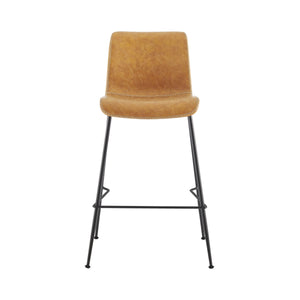 Jayden KD PU Low Back Counter Stool, Vintage Cedar