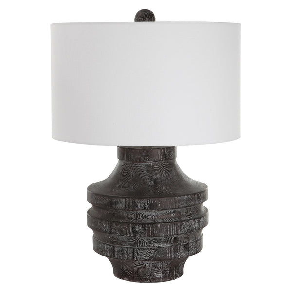 Timber Carved Wood Table Lamp