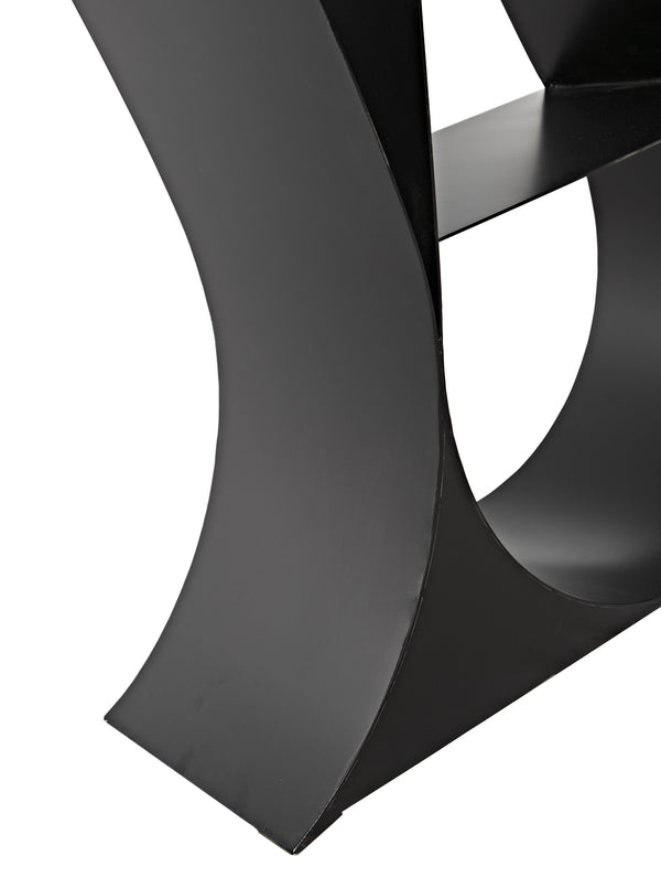 Zaha Industrial Steel Bookcase in Matte Black