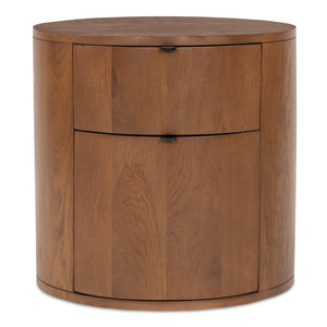 Theo Two Drawer Brown Nightstand by Moe's