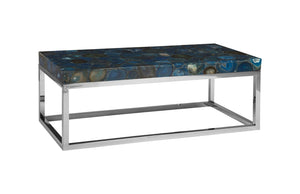 Agate Coffee Table, Stainless Steel Base