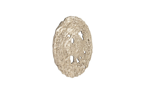 Molten Disc Wall Art, Silver Leaf, Small