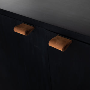 Trey Modular Wide Bookcase In Black Wash